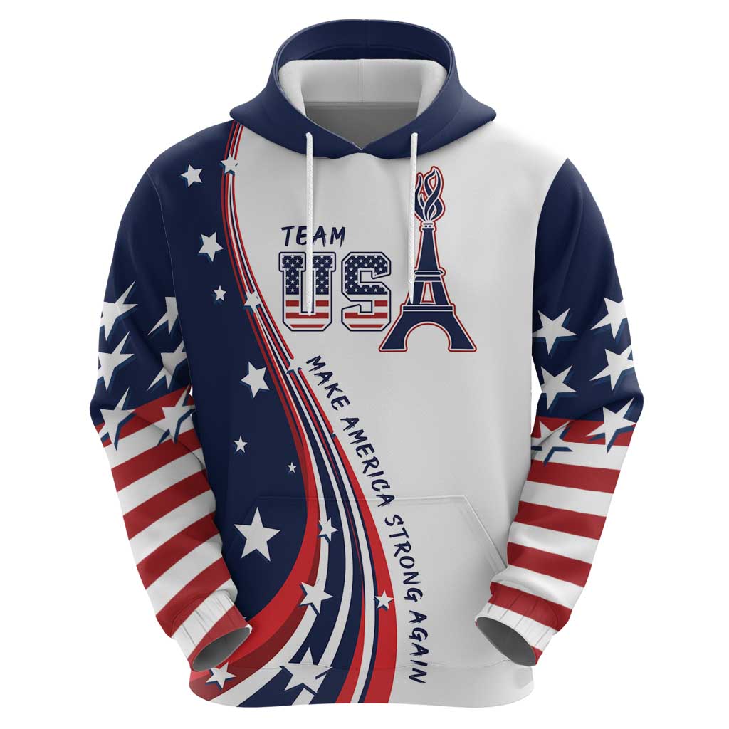 Personalized USA Make America Strong Again Zip Hoodie Go Paris 2024 - Wonder Print Shop