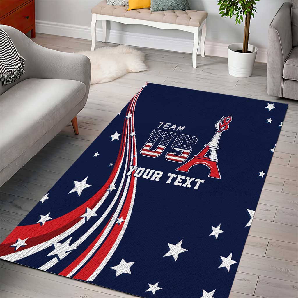 Personalized USA One For All Area Rug Go Paris 2024 LT9 - Wonder Print Shop