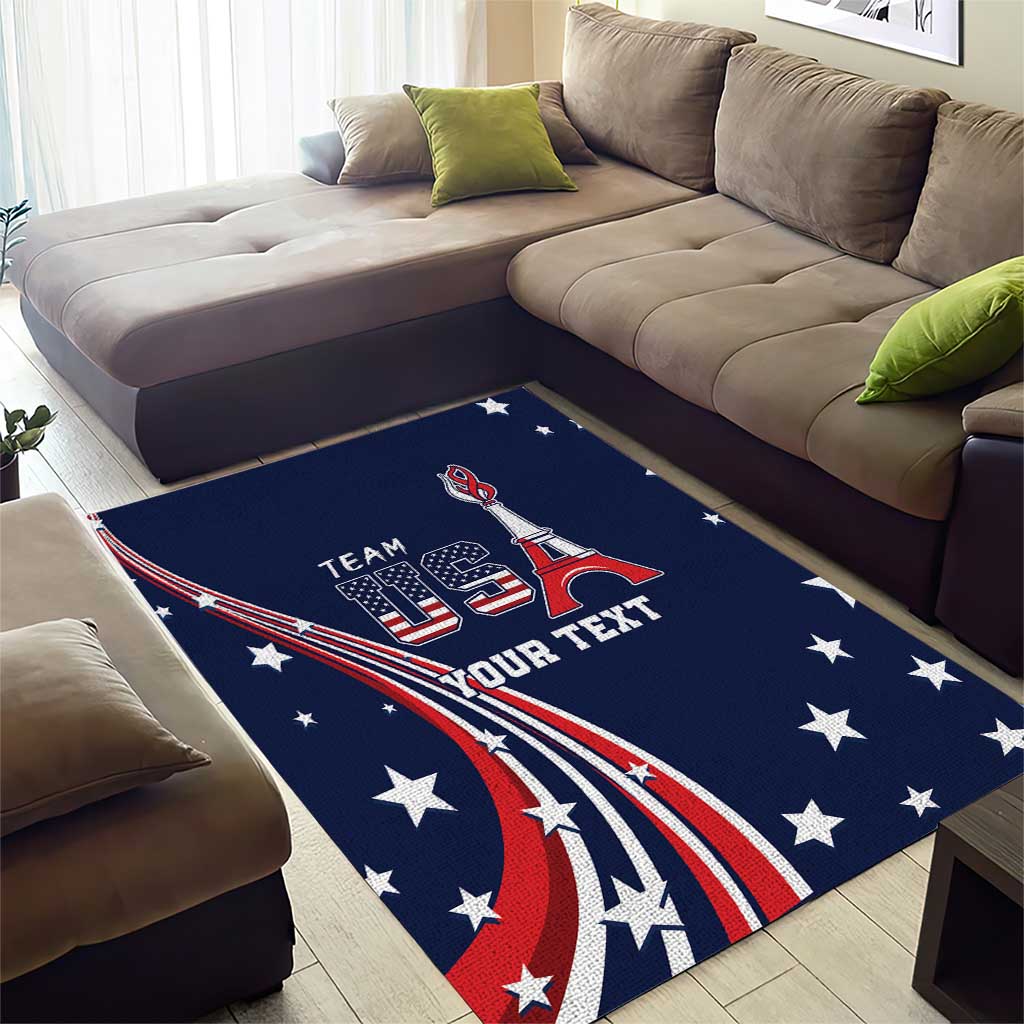 Personalized USA One For All Area Rug Go Paris 2024 LT9 - Wonder Print Shop