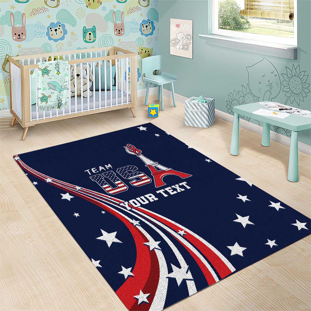 Personalized USA One For All Area Rug Go Paris 2024 LT9 - Wonder Print Shop
