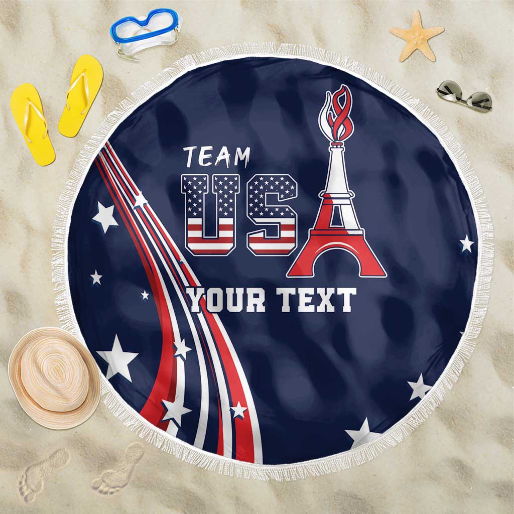 Personalized USA One For All Beach Blanket Go Paris 2024 LT9 - Wonder Print Shop