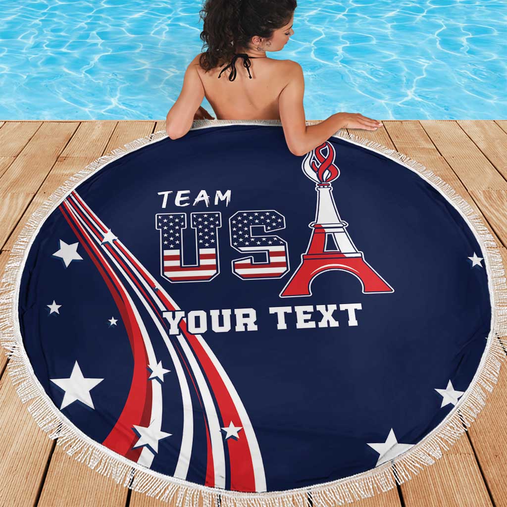 Personalized USA One For All Beach Blanket Go Paris 2024 LT9 - Wonder Print Shop
