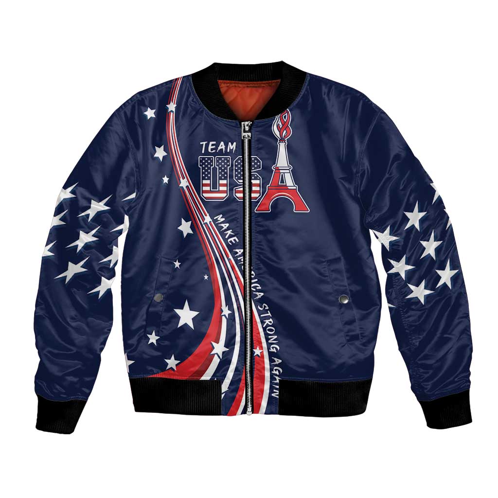 Personalized USA One For All Bomber Jacket Go Paris 2024 LT9 - Wonder Print Shop