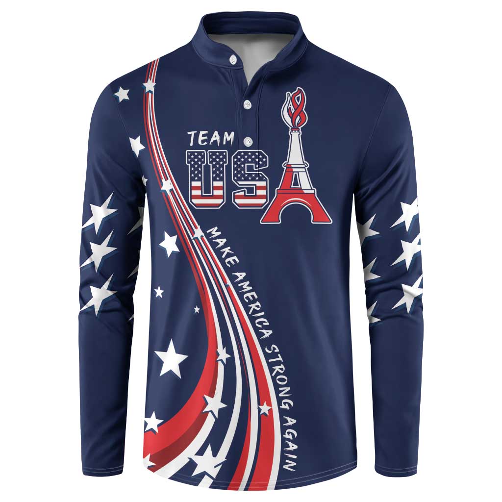 Personalized USA One For All Button Sweatshirt Go Paris 2024 LT9 - Wonder Print Shop