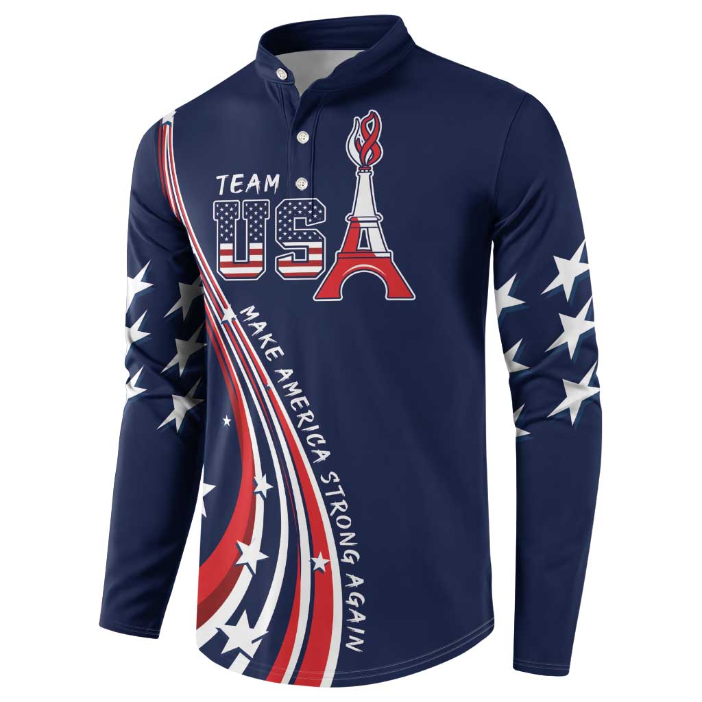 Personalized USA One For All Button Sweatshirt Go Paris 2024 LT9 - Wonder Print Shop