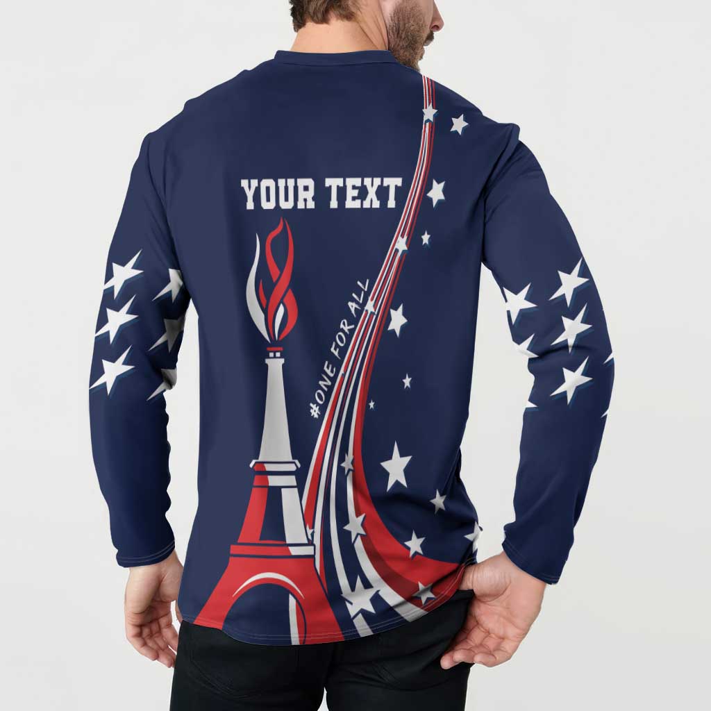 Personalized USA One For All Button Sweatshirt Go Paris 2024 LT9 - Wonder Print Shop