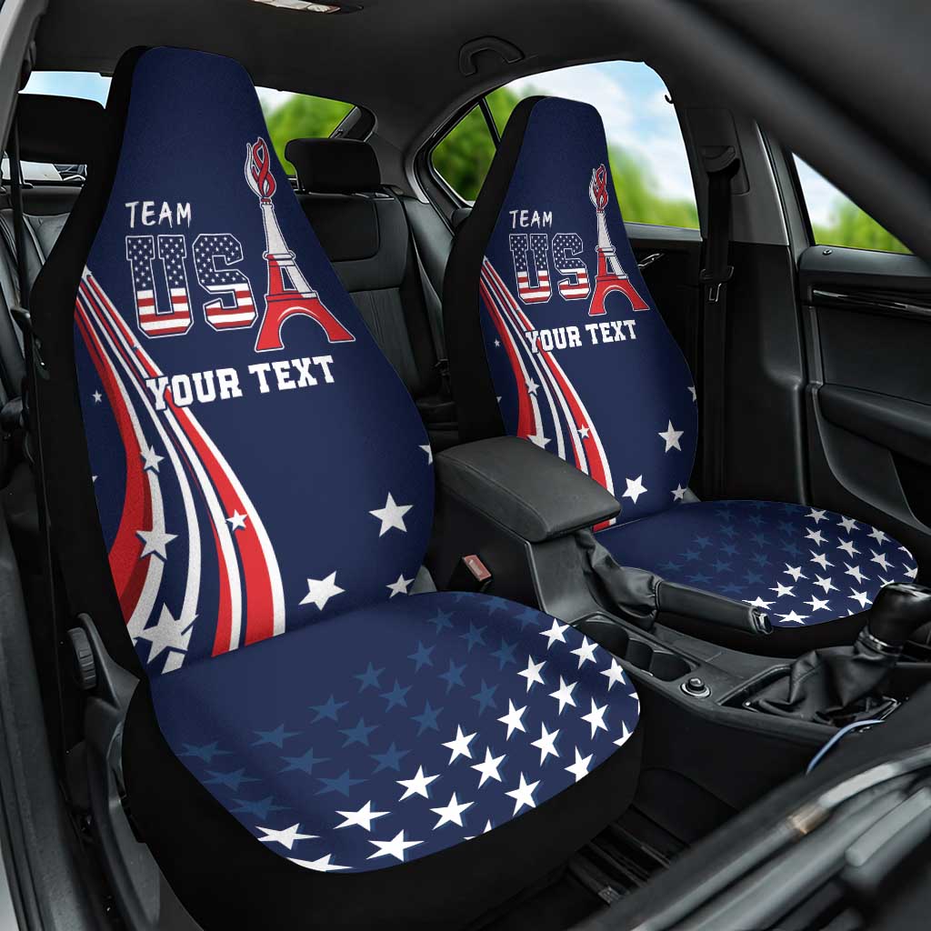 Personalized USA One For All Car Seat Cover Go Paris 2024 LT9 - Wonder Print Shop