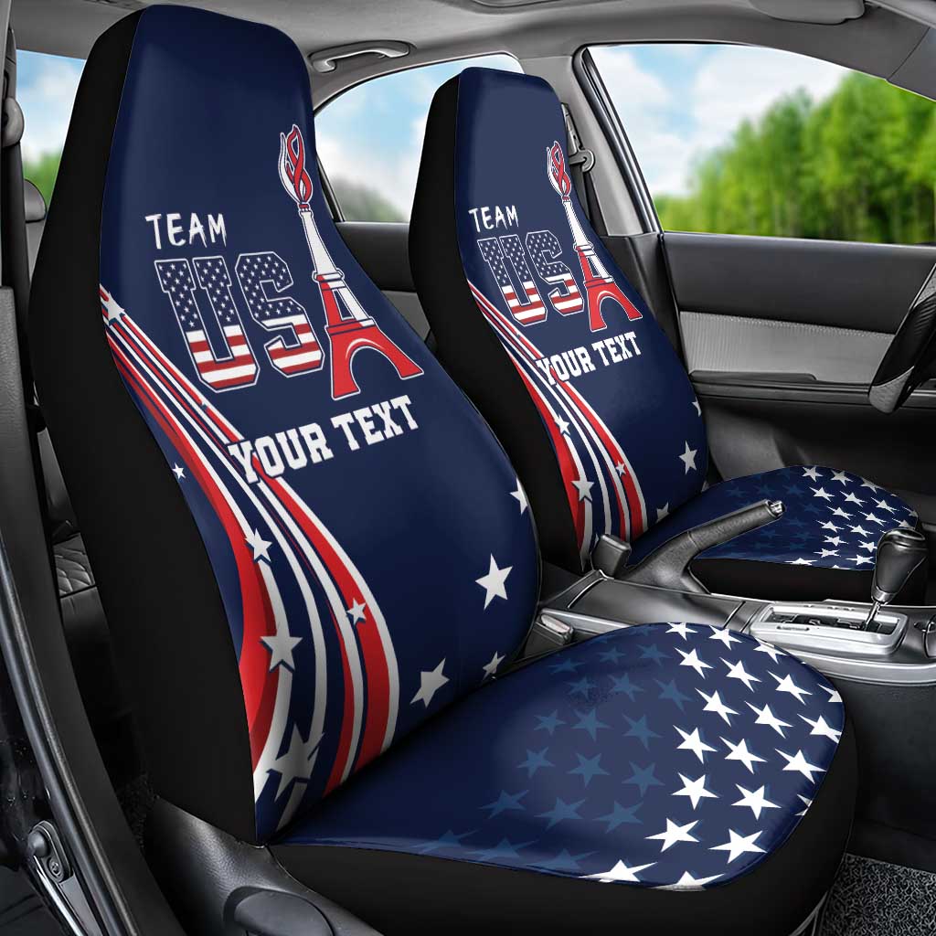 Personalized USA One For All Car Seat Cover Go Paris 2024 LT9 - Wonder Print Shop