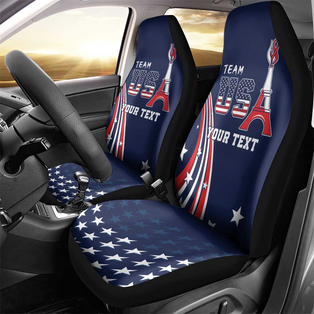 Personalized USA One For All Car Seat Cover Go Paris 2024 LT9 - Wonder Print Shop