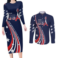 Personalized USA One For All Couples Matching Long Sleeve Bodycon Dress and Long Sleeve Button Shirt Go Paris 2024 LT9 - Wonder Print Shop