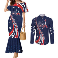 Personalized USA One For All Couples Matching Mermaid Dress and Long Sleeve Button Shirt Go Paris 2024