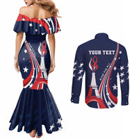 Personalized USA One For All Couples Matching Mermaid Dress and Long Sleeve Button Shirt Go Paris 2024