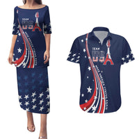 Personalized USA One For All Couples Matching Puletasi and Hawaiian Shirt Go Paris 2024 LT9 - Wonder Print Shop