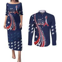 Personalized USA One For All Couples Matching Puletasi and Long Sleeve Button Shirt Go Paris 2024 LT9 - Wonder Print Shop