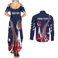 Personalized USA One For All Couples Matching Summer Maxi Dress and Long Sleeve Button Shirt Go Paris 2024 LT9 - Wonder Print Shop
