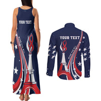 Personalized USA One For All Couples Matching Tank Maxi Dress and Long Sleeve Button Shirt Go Paris 2024 LT9 - Wonder Print Shop