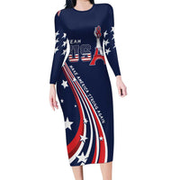 Personalized USA One For All Family Matching Long Sleeve Bodycon Dress and Hawaiian Shirt Go Paris 2024 LT9 - Wonder Print Shop