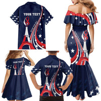 Personalized USA One For All Family Matching Mermaid Dress and Hawaiian Shirt Go Paris 2024 LT9 - Wonder Print Shop