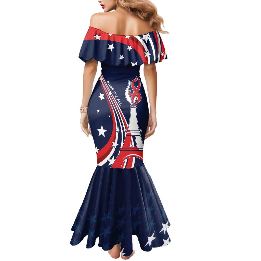 Personalized USA One For All Family Matching Mermaid Dress and Hawaiian Shirt Go Paris 2024 LT9 - Wonder Print Shop