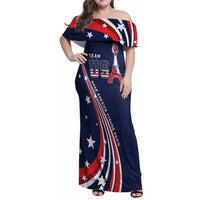 Personalized USA One For All Family Matching Off Shoulder Maxi Dress and Hawaiian Shirt Go Paris 2024 LT9 - Wonder Print Shop