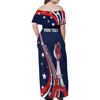 Personalized USA One For All Family Matching Off Shoulder Maxi Dress and Hawaiian Shirt Go Paris 2024 LT9 - Wonder Print Shop