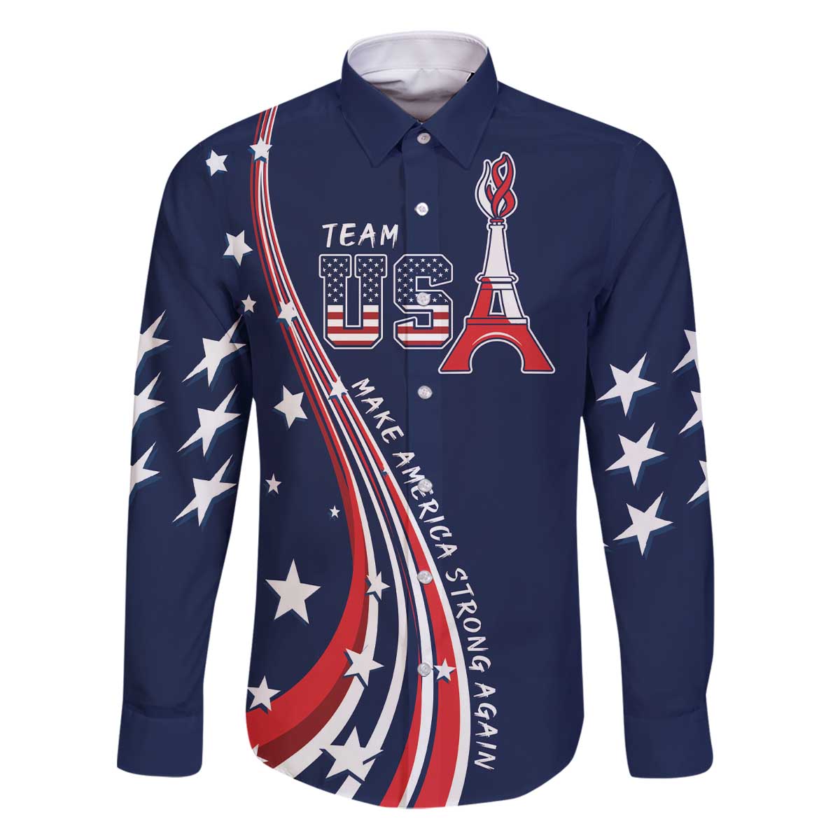Personalized USA One For All Family Matching Puletasi and Hawaiian Shirt Go Paris 2024 - Wonder Print Shop