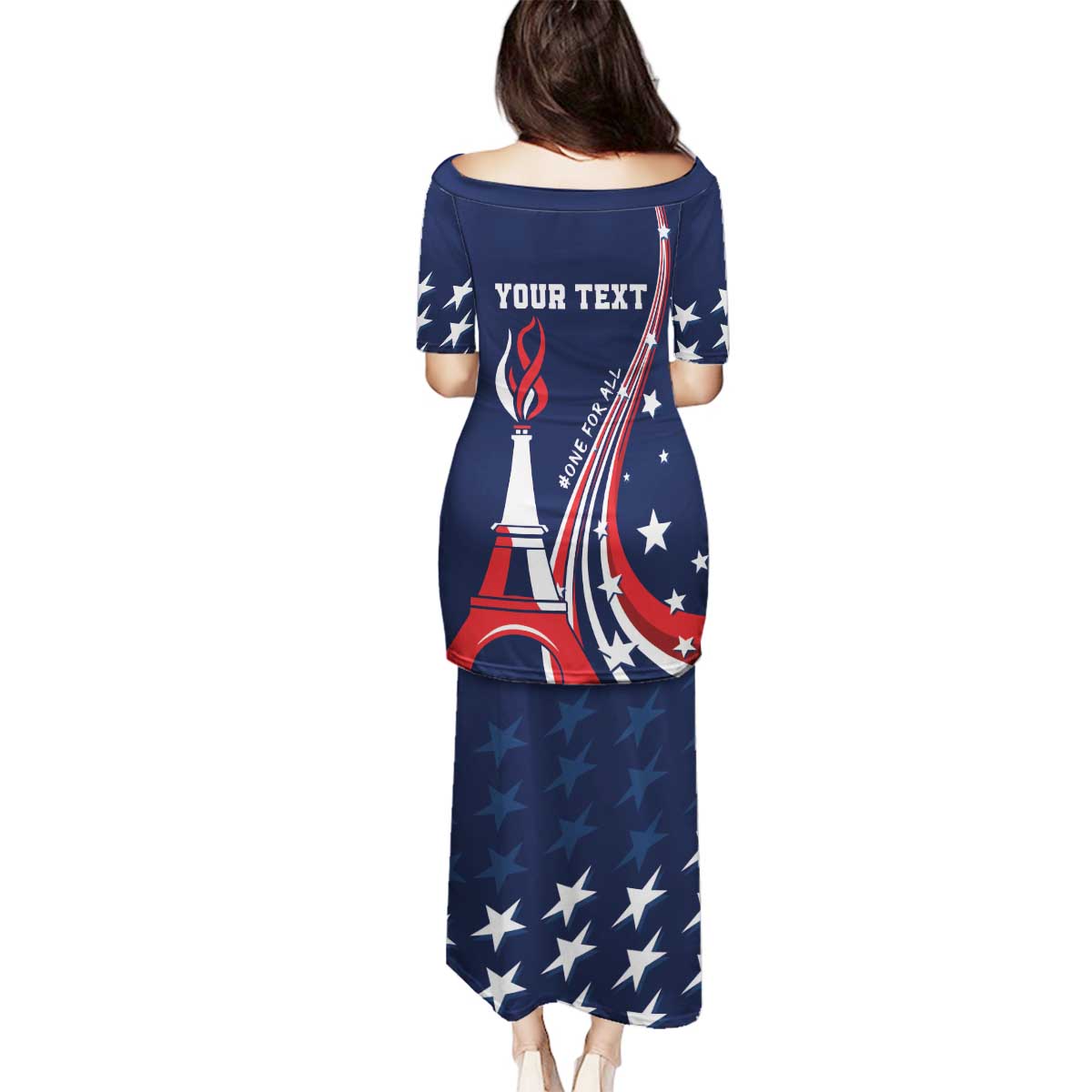 Personalized USA One For All Family Matching Puletasi and Hawaiian Shirt Go Paris 2024 - Wonder Print Shop