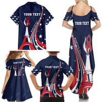 Personalized USA One For All Family Matching Summer Maxi Dress and Hawaiian Shirt Go Paris 2024 - Wonder Print Shop