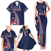 Personalized USA One For All Family Matching Tank Maxi Dress and Hawaiian Shirt Go Paris 2024 - Wonder Print Shop