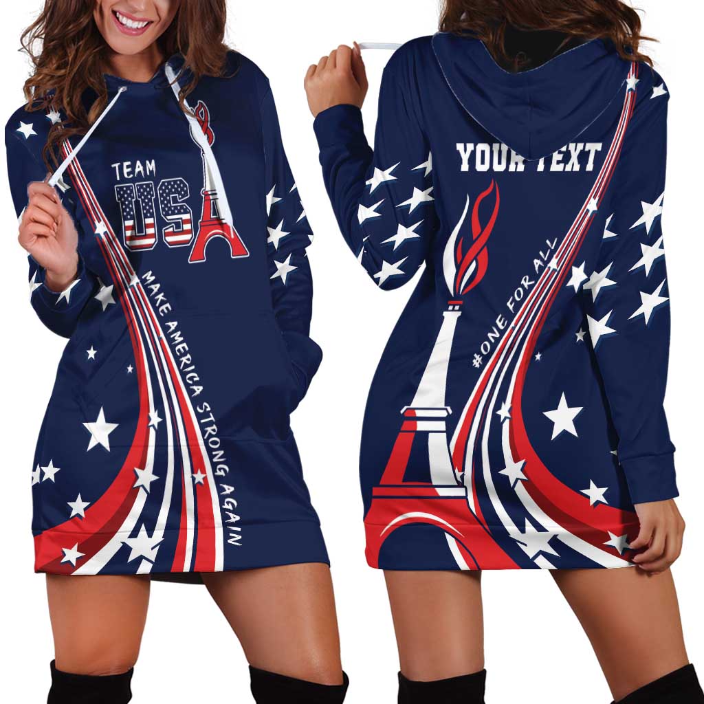Personalized USA One For All Hoodie Dress Go Paris 2024 - Wonder Print Shop
