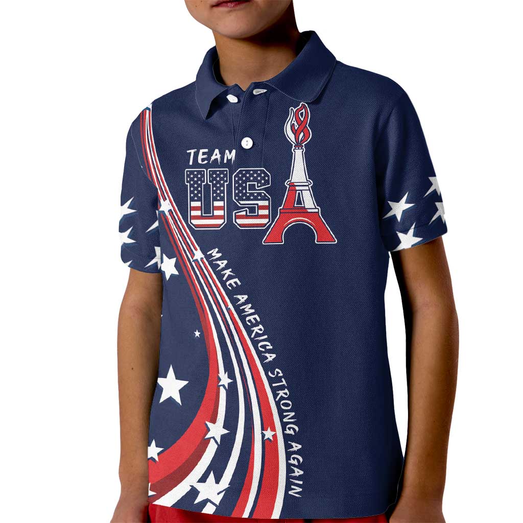Personalized USA One For All Kid Polo Shirt Go Paris 2024 - Wonder Print Shop
