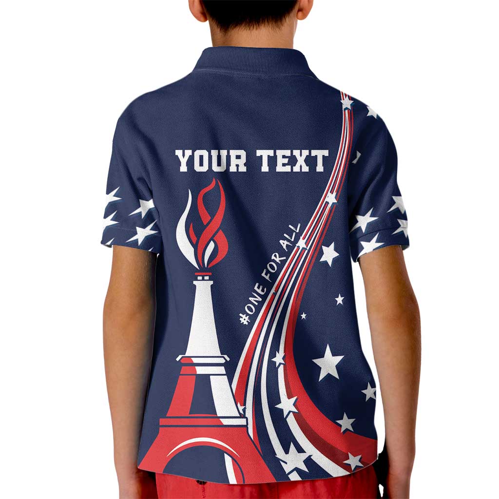 Personalized USA One For All Kid Polo Shirt Go Paris 2024 - Wonder Print Shop