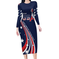 Personalized USA One For All Long Sleeve Bodycon Dress Go Paris 2024 - Wonder Print Shop