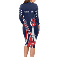 Personalized USA One For All Long Sleeve Bodycon Dress Go Paris 2024 - Wonder Print Shop