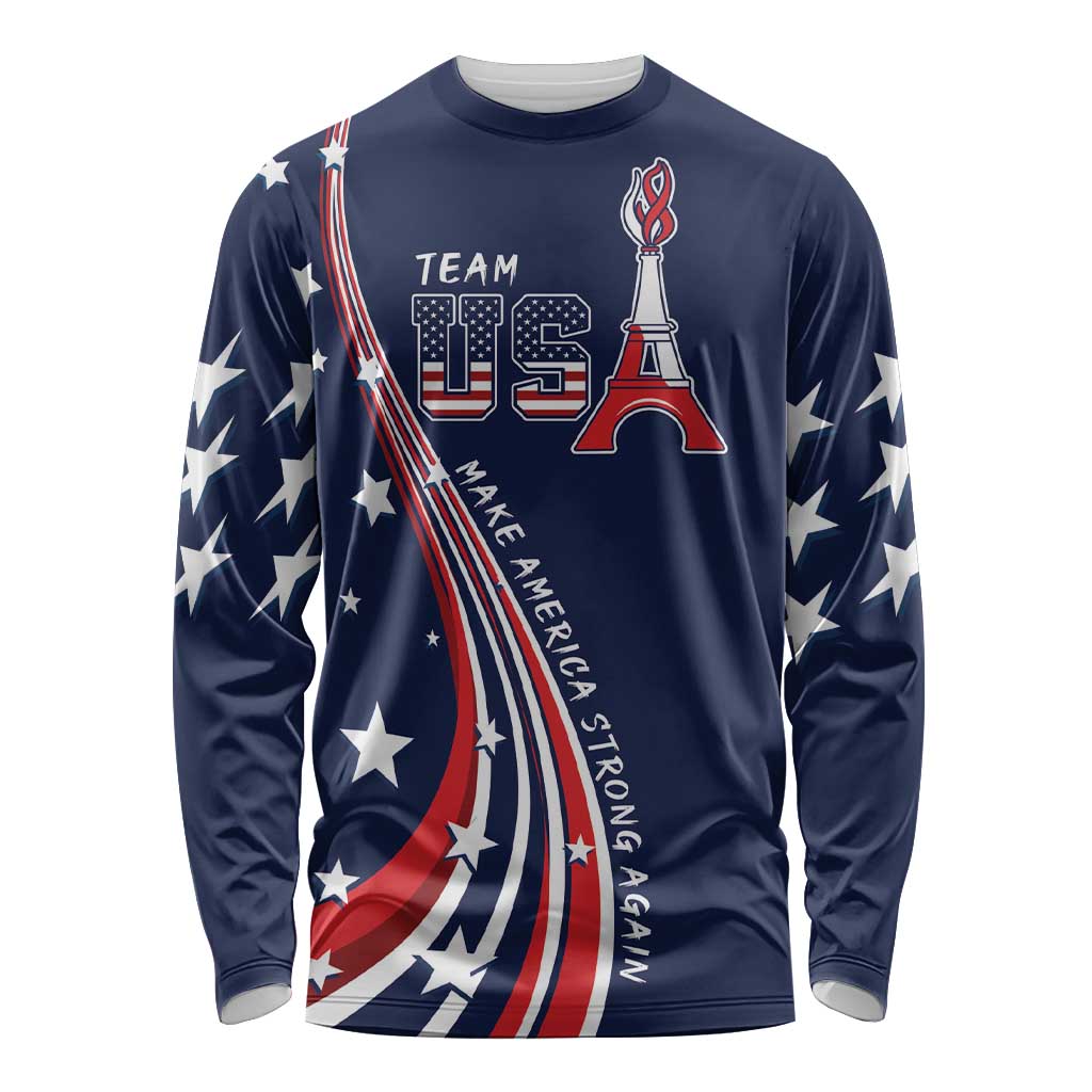 Personalized USA One For All Long Sleeve Shirt Go Paris 2024 - Wonder Print Shop