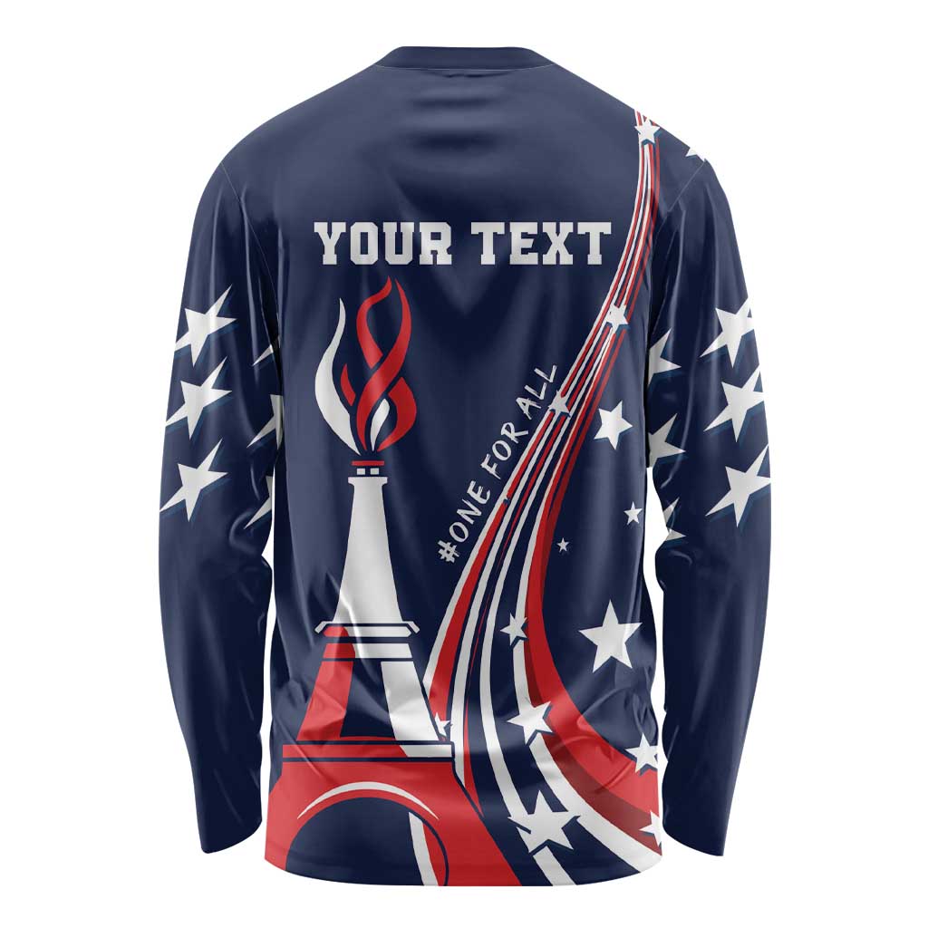 Personalized USA One For All Long Sleeve Shirt Go Paris 2024 - Wonder Print Shop