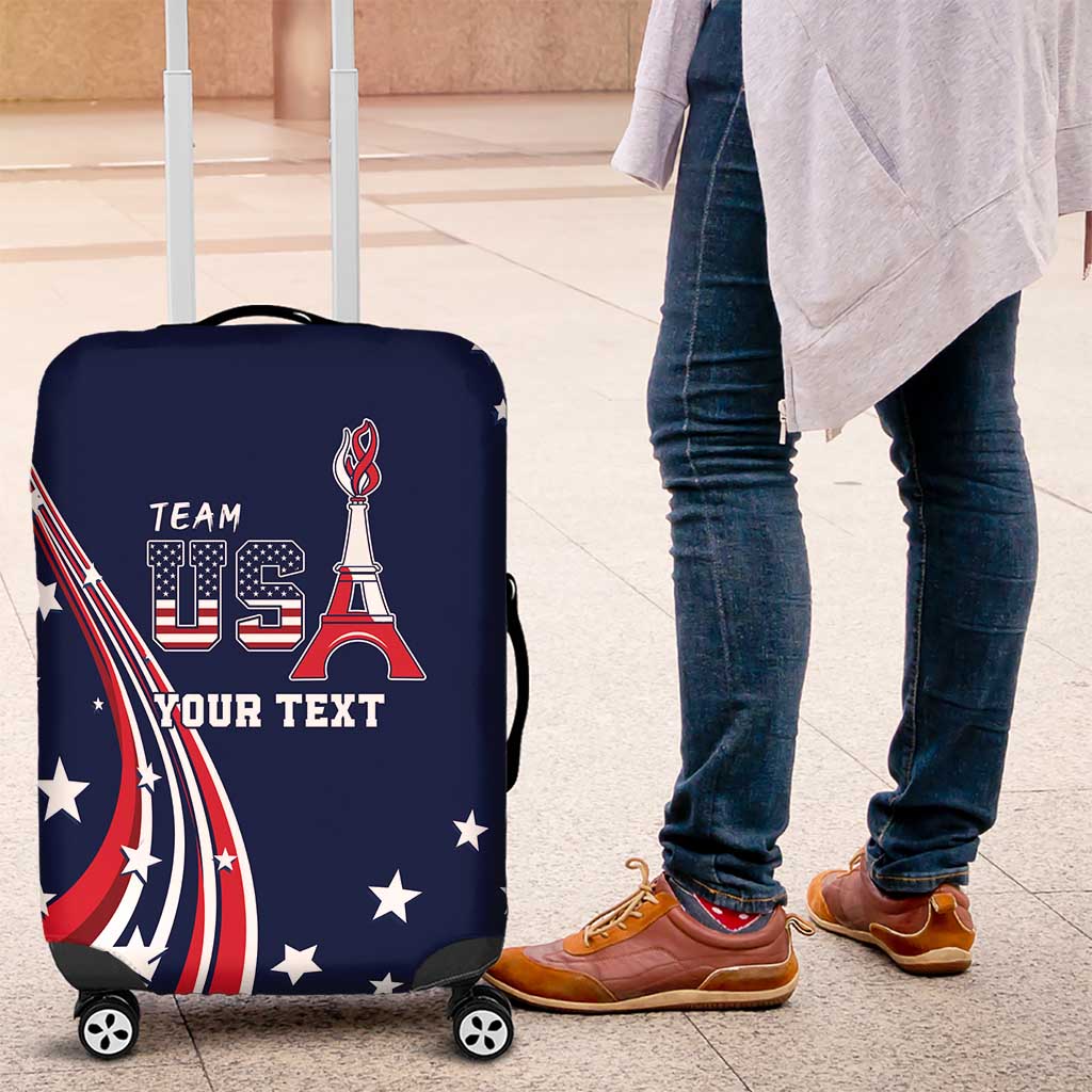 Personalized USA One For All Luggage Cover Go Paris 2024 - Wonder Print Shop