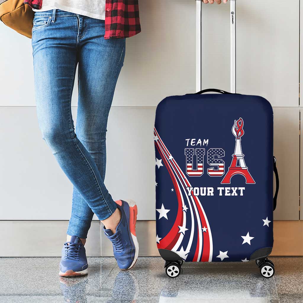 Personalized USA One For All Luggage Cover Go Paris 2024 - Wonder Print Shop