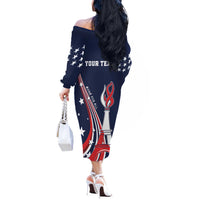 Personalized USA One For All Off The Shoulder Long Sleeve Dress Go Paris 2024 - Wonder Print Shop