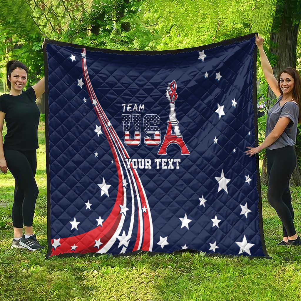 Personalized USA One For All Quilt Go Paris 2024 - Wonder Print Shop