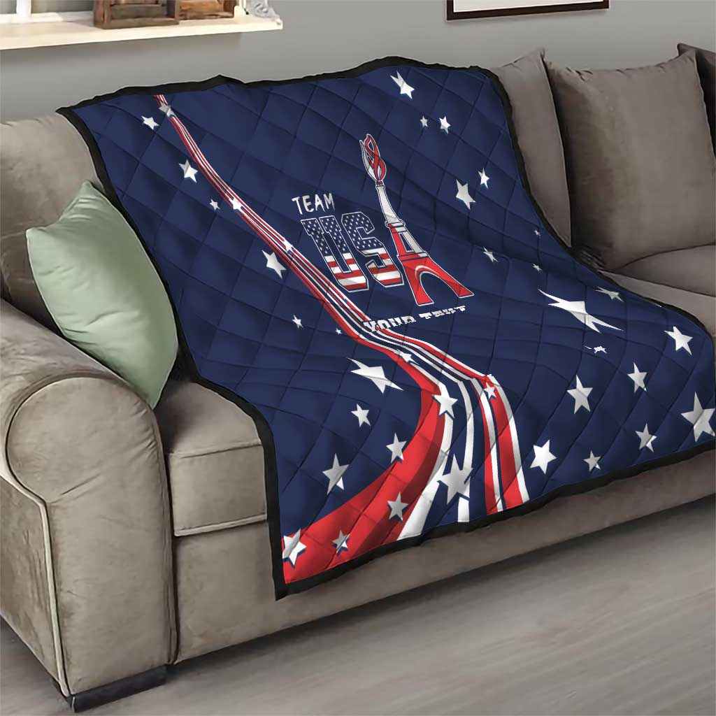 Personalized USA One For All Quilt Go Paris 2024 - Wonder Print Shop