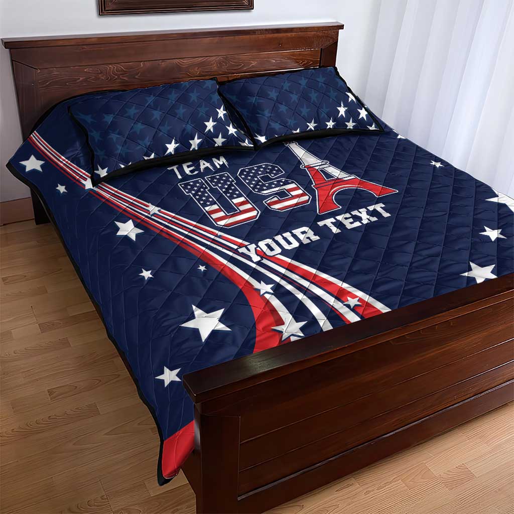 Personalized USA One For All Quilt Bed Set Go Paris 2024 - Wonder Print Shop