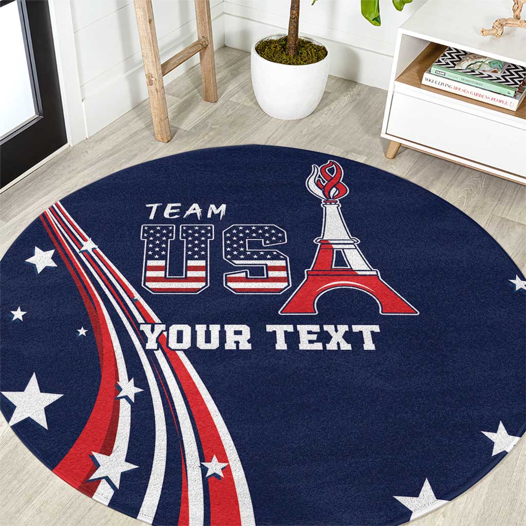 Personalized USA One For All Round Carpet Go Paris 2024
