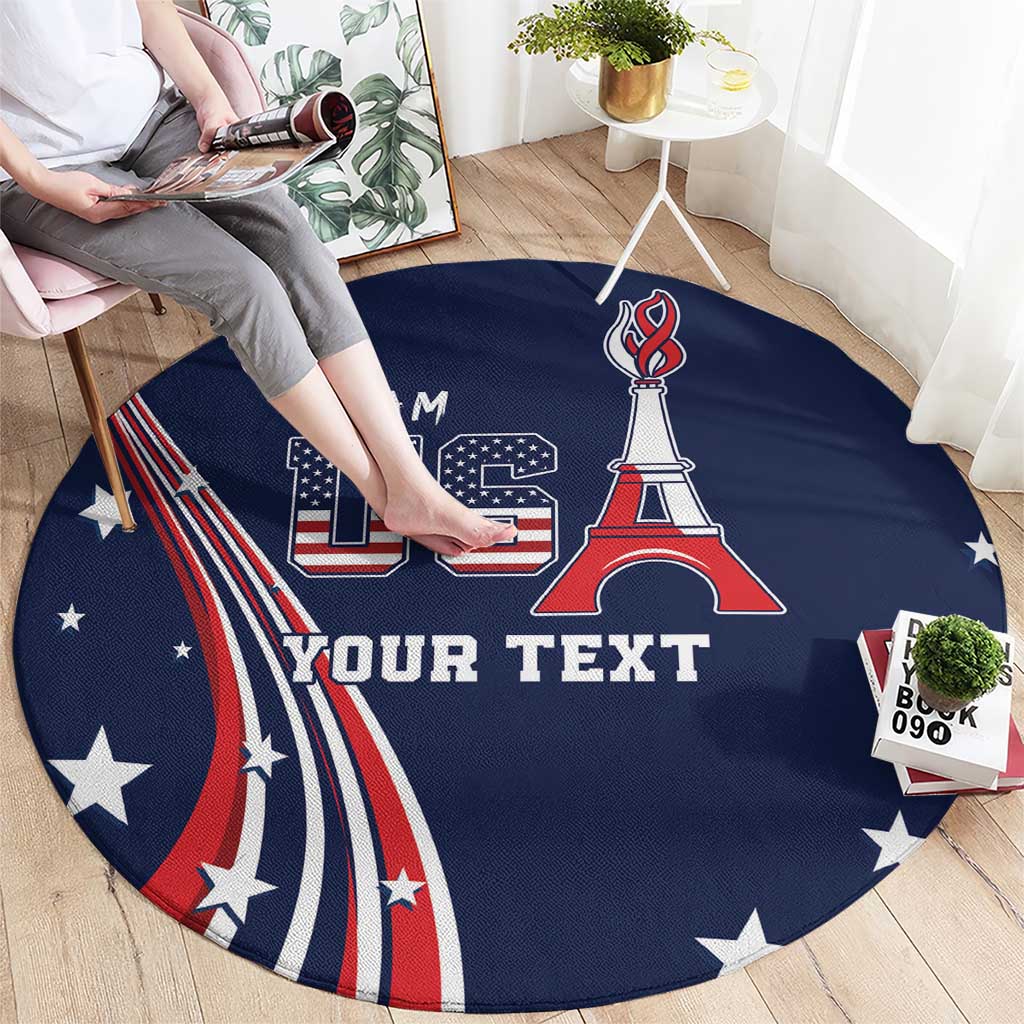Personalized USA One For All Round Carpet Go Paris 2024