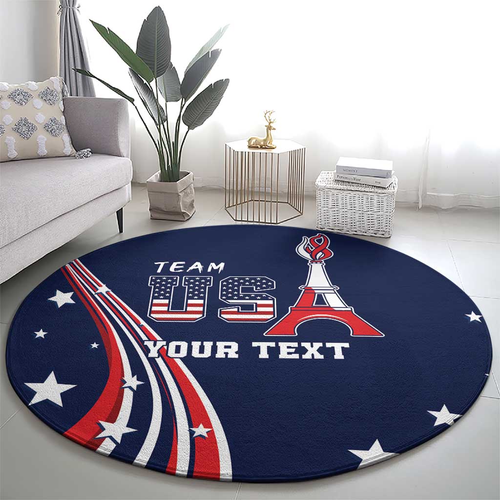 Personalized USA One For All Round Carpet Go Paris 2024