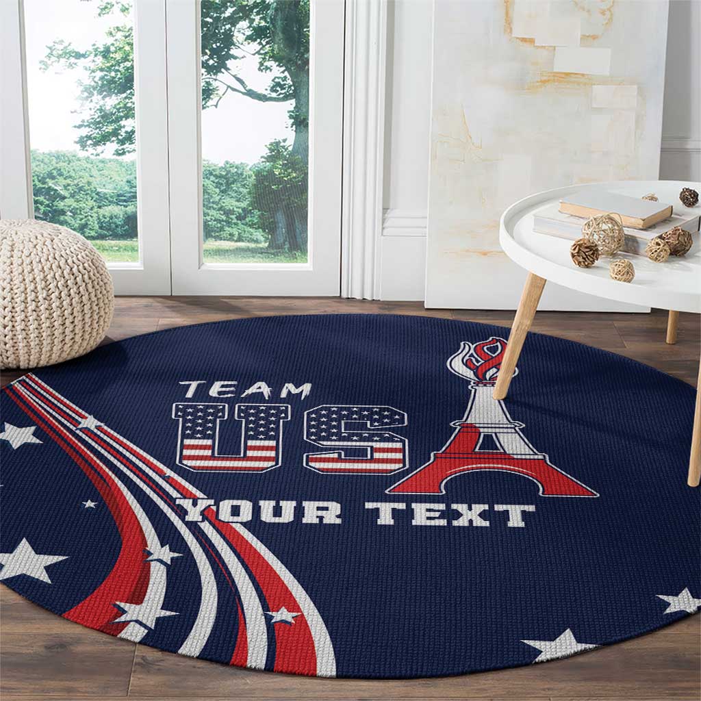 Personalized USA One For All Round Carpet Go Paris 2024