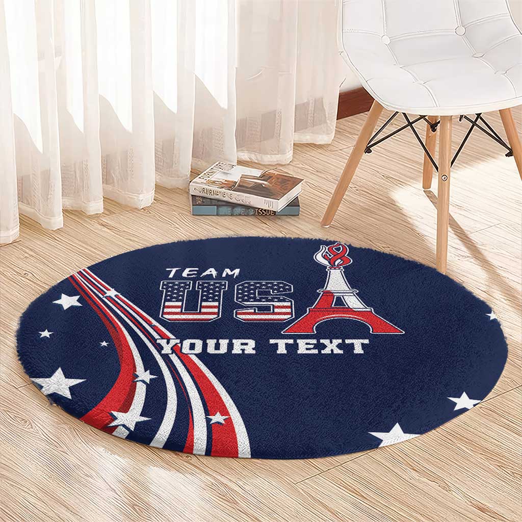 Personalized USA One For All Round Carpet Go Paris 2024