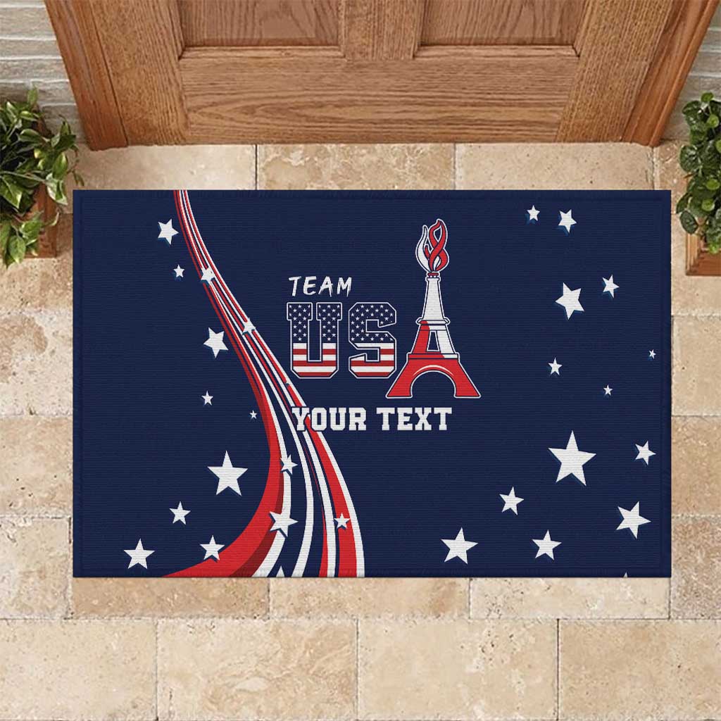 Personalized USA One For All Rubber Doormat Go Paris 2024 - Wonder Print Shop