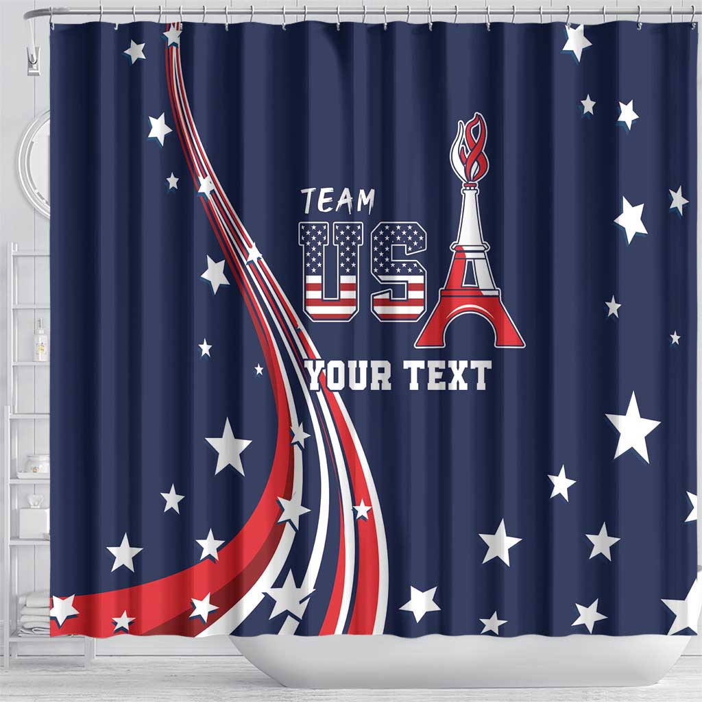 Personalized USA One For All Shower Curtain Go Paris 2024
