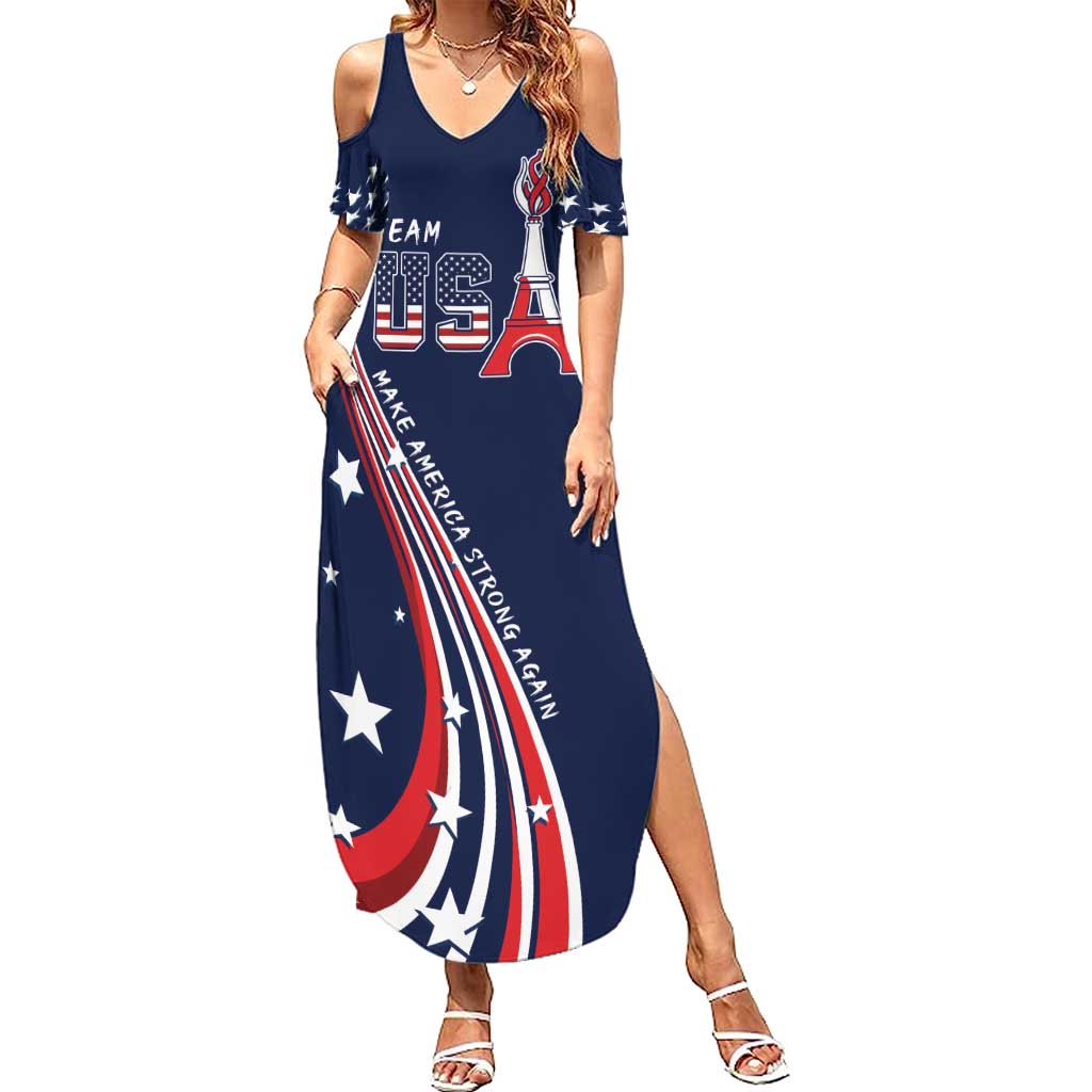 Personalized USA One For All Summer Maxi Dress Go Paris 2024 - Wonder Print Shop